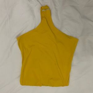 Yellow strapless body suit